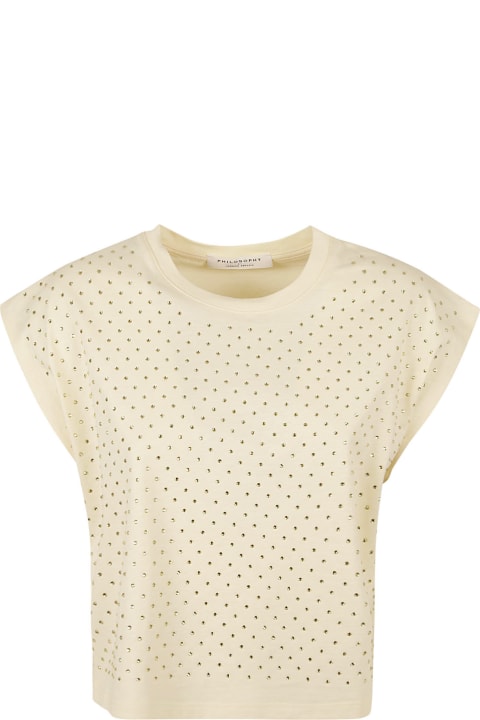 ウィメンズ新着アイテム Philosophy di Lorenzo Serafini Rhinestone Embellished Sleeveless T-shirt
