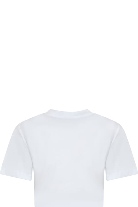 MSGM for Kids MSGM White T-shirt For Girl With Multicolor Logo
