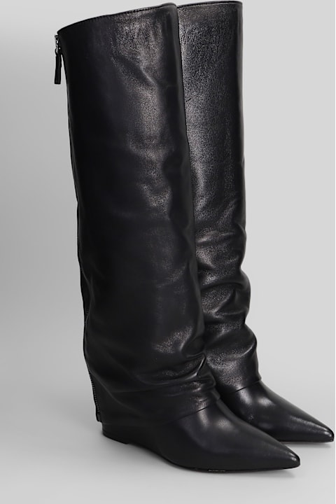 Homeware The Seller High Heels Boots In Black Leather