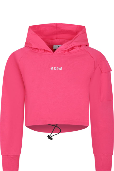 MSGM for Kids MSGM Fuchsia Sweatshirt For Girl With Logo