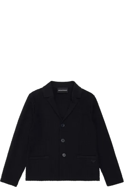 Emporio Armani Coats & Jackets for Boys Emporio Armani Single-breasted Knit Jacket
