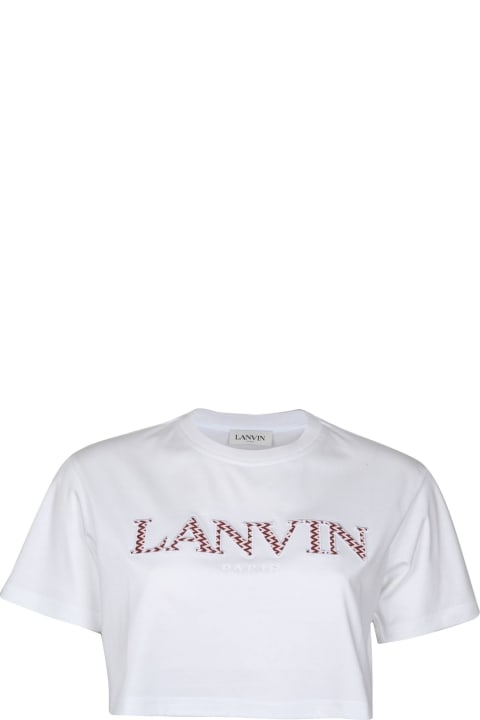 Lanvin Topwear for Women Lanvin Cropped Cotton T-shirt With Logo