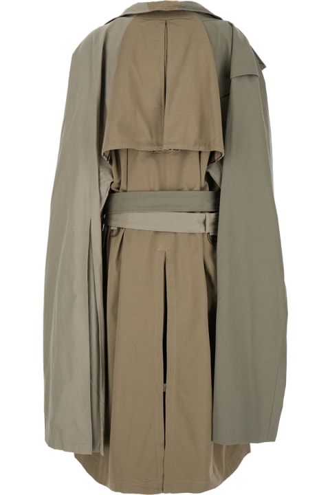 Homeware Balenciaga 
double Sleeve
 Beige Trench Coat With Extra Pair Of Sleeves In Cotton Woman