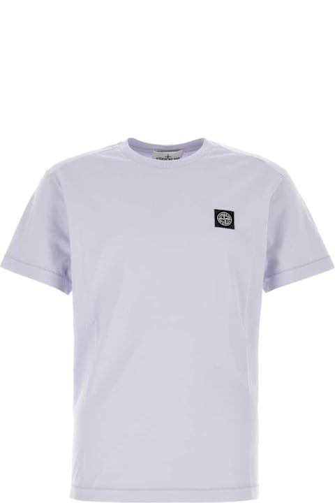 Stone Island for Men Stone Island Lilac Cotton T-shirt