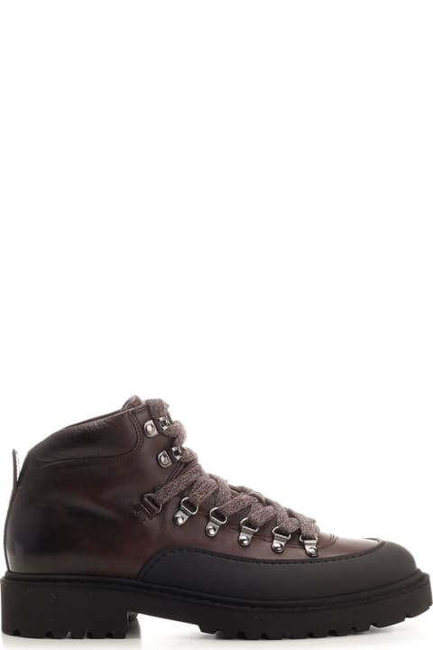 メンズ ブーツ Doucal's Ebony Leather Ankle Boot