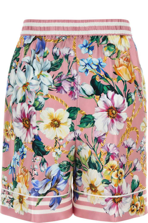 الملابس خصم على السيدات Dolce & Gabbana Printed Silk Shorts