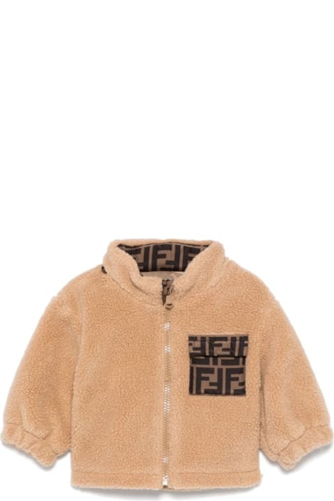 Fendi معاطف وجواكت لـ رُضع بنات Fendi Fendi Kids Jackets Beige