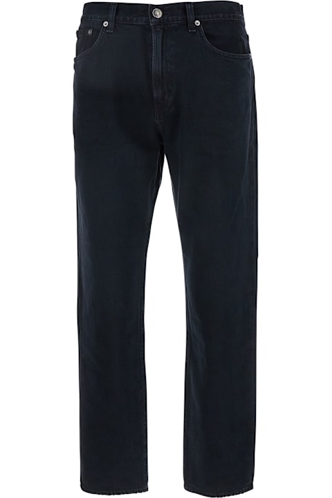 AGOLDE for Kids AGOLDE 'curtise' Black Jeans With Logo Patch On The Rear In Denim Man