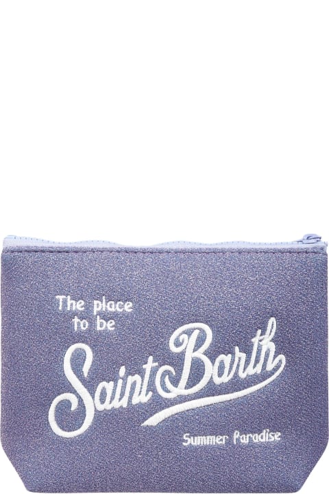 MC2 Saint Barth for Kids MC2 Saint Barth Purple Clutch Bag For Girl With Logo