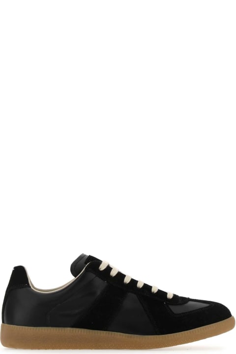 Fashion for Women Maison Margiela Black Leather Replica Sneakers