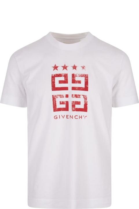 Givenchy Clothing for Men Givenchy 4g Stars Slim T-shirt In White Cotton
