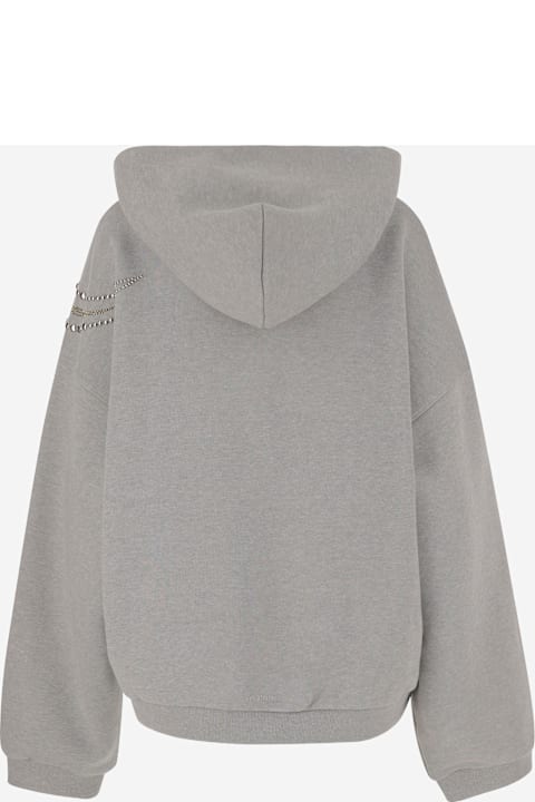 WE11 DONE for Women WE11 DONE Cotton Sweatshirt With Rhinestones And Studs
