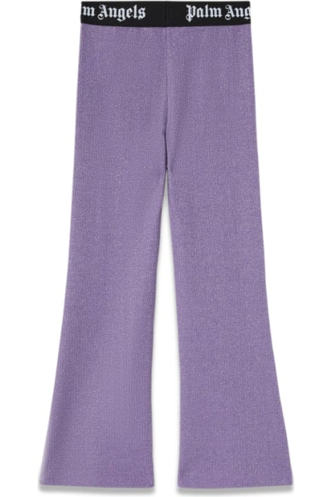 Bottoms for Girls Palm Angels Logoband Lurexrib Flarepants