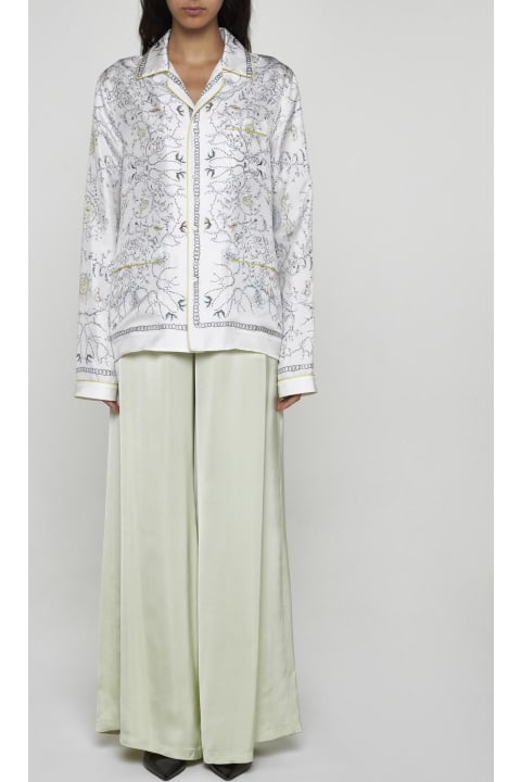 Fashion for Women Fabiana Filippi Foliage Print Silk Shirt