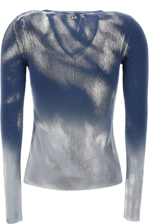Diesel Sweaters for Women Diesel M-isolde Faded Metallic Cardigan