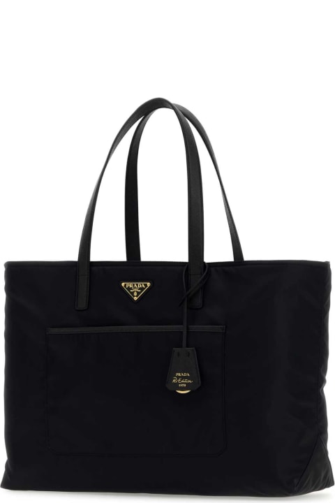 Homeware Prada Black Re-nylon Large Re-edition 1978 Shopping Bag