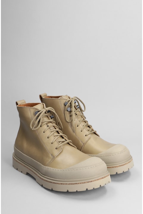 Birkenstock Boots for Men Birkenstock Prescott Combat Boots In Taupe Leather