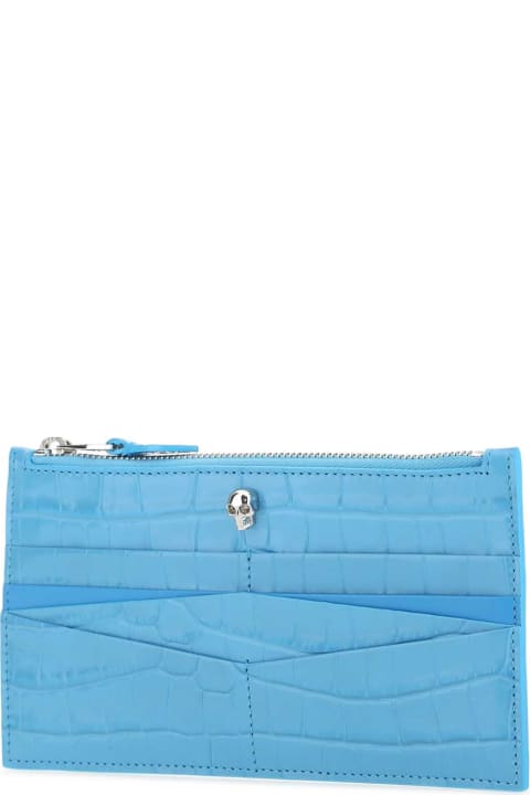 Clutches for Women Alexander McQueen Light-blue Leather Pouch