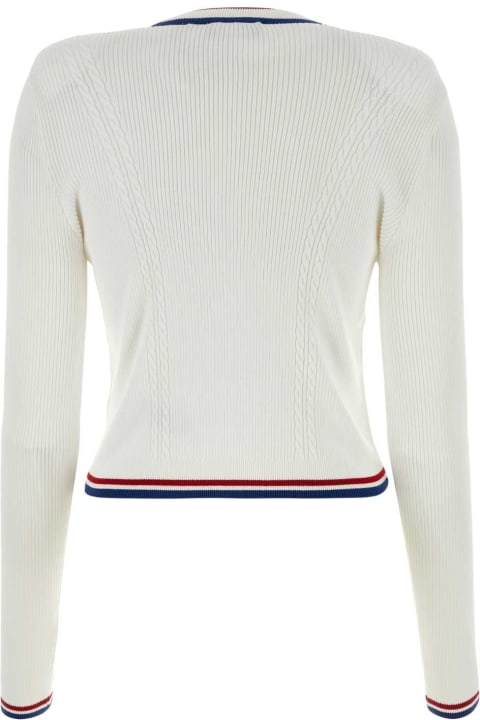 GCDS Sweaters for Women GCDS White Viscose Blend Cardigan