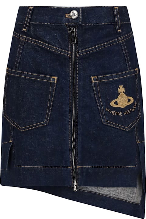 Vivienne Westwood for Women Vivienne Westwood Asymmetric Denim Miniskirt