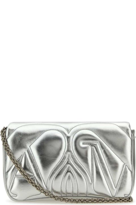 Homeware Alexander McQueen Silver Leather Small Seal Shoulder Bag