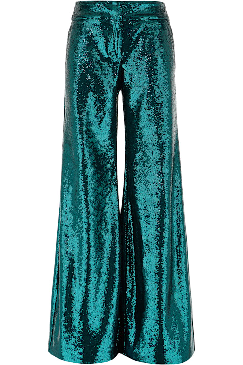 Genny سراويل طويلة وقصيرة لـ السيدات Genny Teal Green Polyester Pants