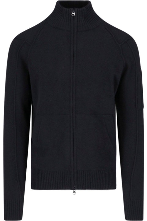 Sweaters for Men C.P. Company Mock Neck Zip Up Sweater