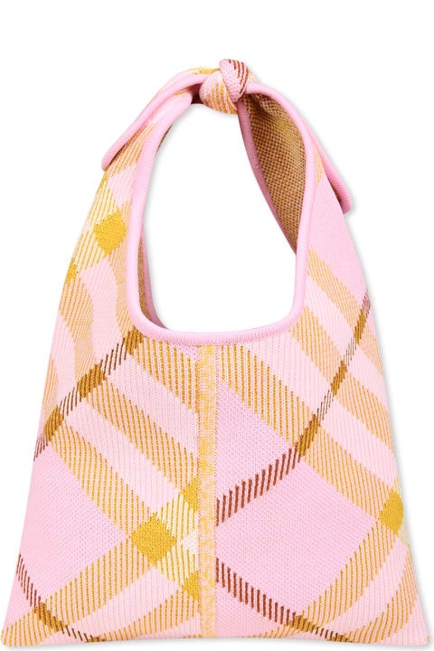 Fashion for Kids Burberry Pink Bag For Girl With Check Vintage