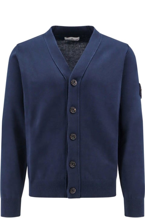 Sweaters for Men Stone Island V-neck Button-up Cardigan
