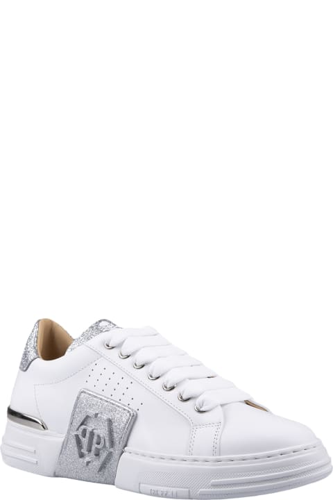White And Silver Phantom Kick$ Sneakers