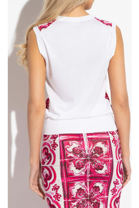 Dolce & Gabbana Clothing for Women Dolce & Gabbana Majolica-print Silk Tank Top