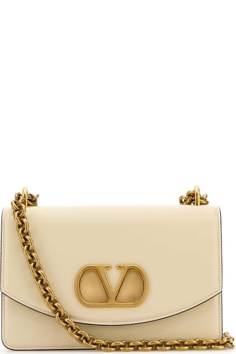 Valentino Garavani Shoulder Bags for Women Valentino Garavani Ivory Leather Vlogo Signature Shoulder Bag