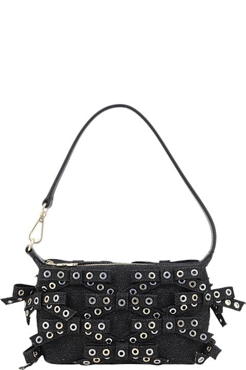 Ganni for Women Ganni Denim Butterfly Bow Shoulder Bag