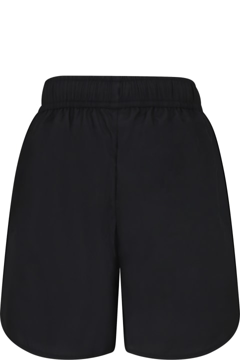Fashion for Boys Moschino Black Swim Shorts For Boy With Teddy Bear And Logo