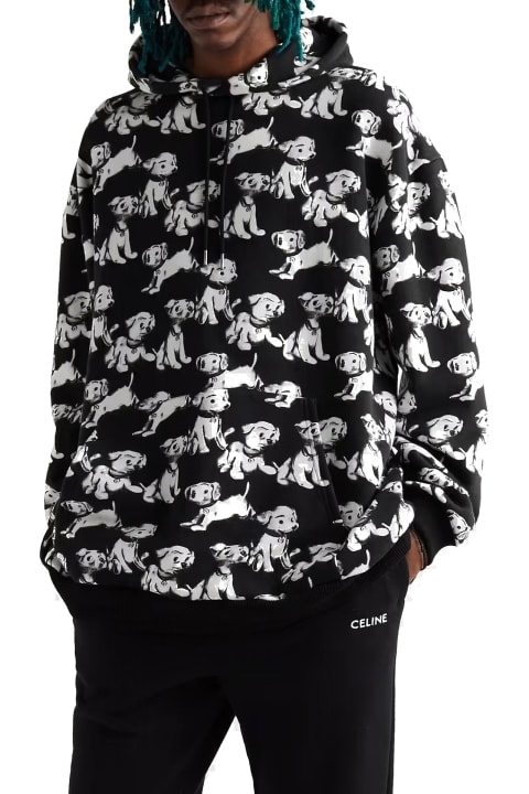 Celine Fleeces & Tracksuits for Men Celine Hooded Printed Dogs Sweatshirt