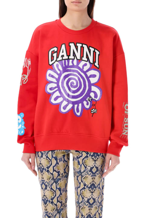Ganni for Women Ganni Flower Sweatshirt