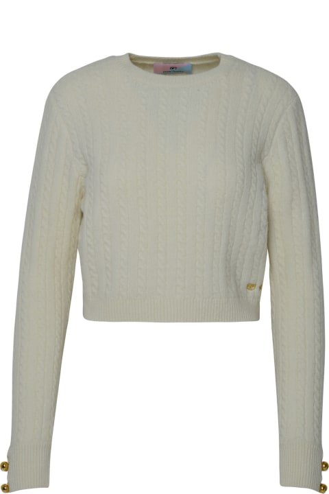 Chiara Ferragni Sweaters for Women Chiara Ferragni Ivory Wool Blend Sweater