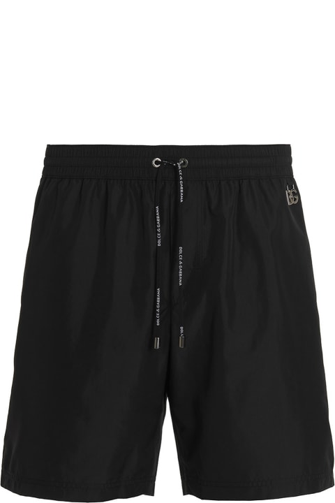 Swimwear for Men Dolce & Gabbana Logo Print Swim Shorts