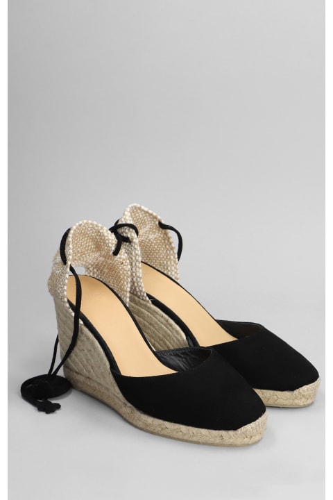 Castañer Shoes for Women Castañer Carina-8-007 Wedges In Black Suede