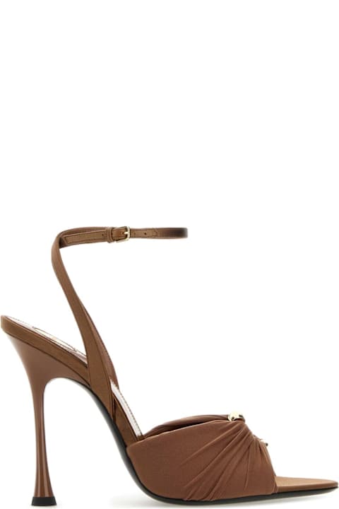 الصنادل لـ السيدات Saint Laurent Caramel Jersey Lola Sandals