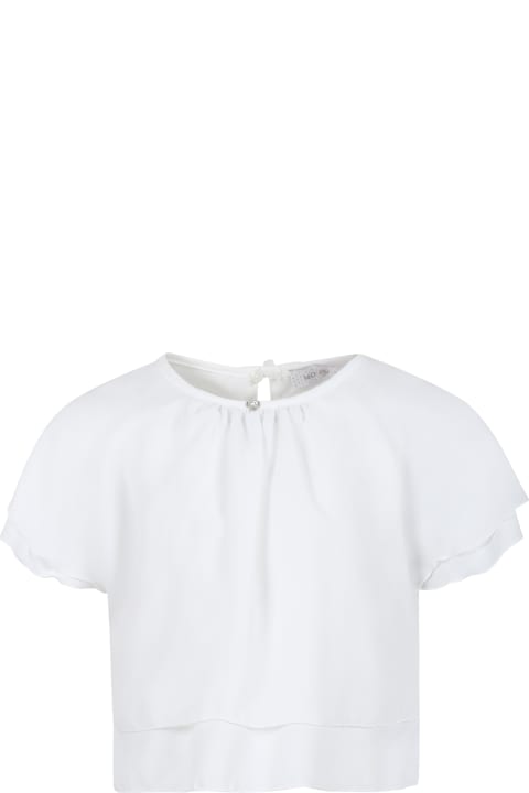 Monnalisa for Kids Monnalisa White Top For Girl With Bows