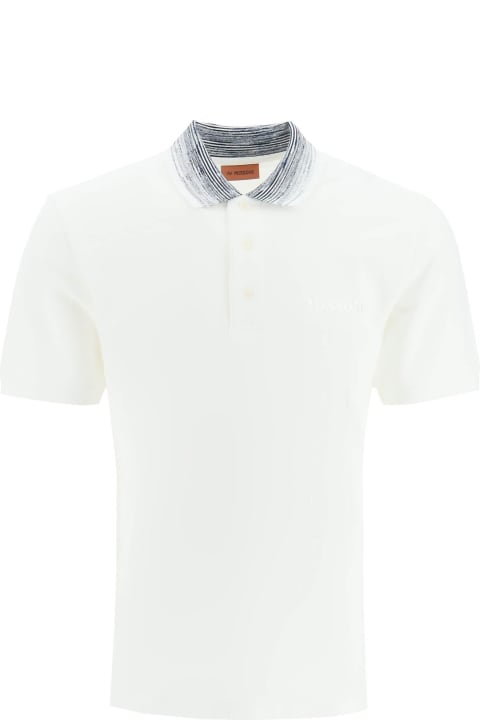 Missoni Topwear for Men Missoni White Cotton Polo Shirt