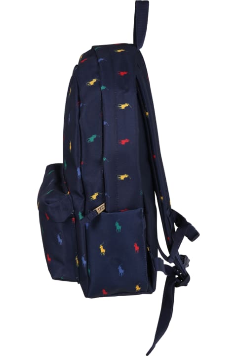 Fashion for Boys Ralph Lauren Blue Backpack For Kids With Pony Logos
