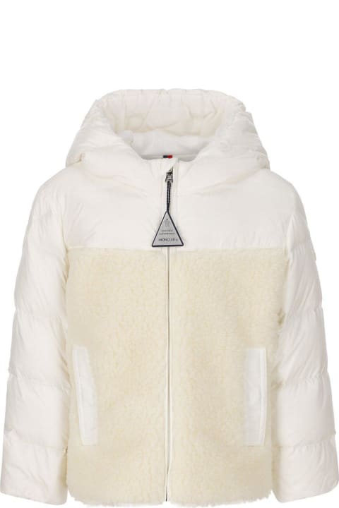 Topwear for Baby Girls Moncler Zip-up Hooded Padded Jacket