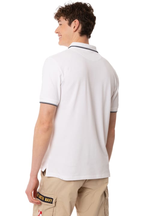 Homeware MC2 Saint Barth White Piquet Polo With St. Barth Logo