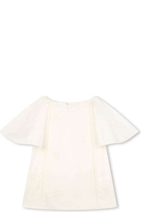 Chloé Shirts for Women Chloé White Shirt With Cap Sleeveles In Cotton Girl