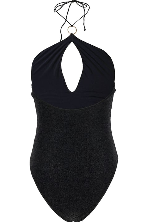 Oseree Swimwear for Women Oseree 'lumière' Black One-piece Swimsuit With Cut-out And Ring In Polyamide Blend Woman