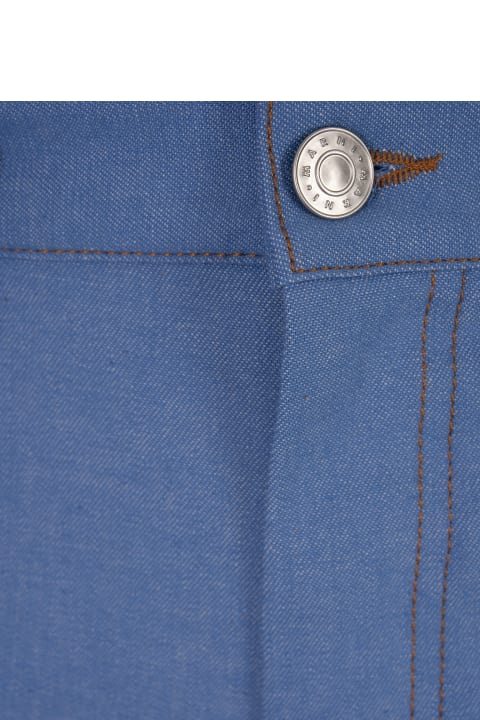 Marni Pants & Shorts for Men Marni Blue Denim Stretch Flared Trousers