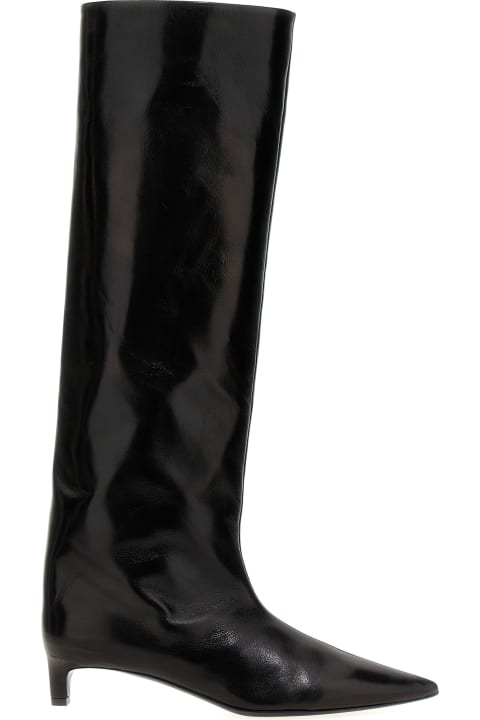 Jil Sander Boots for Women Jil Sander Black Leather Boots