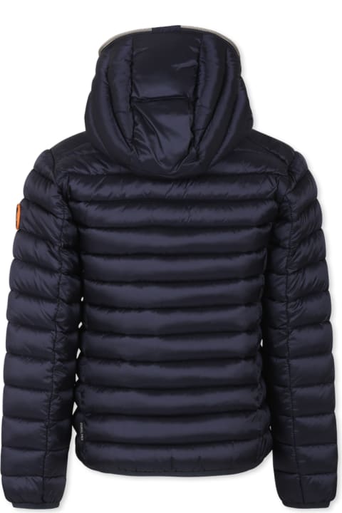 Homeware Save the Duck Blue Down Jacket For Girl With Logo
